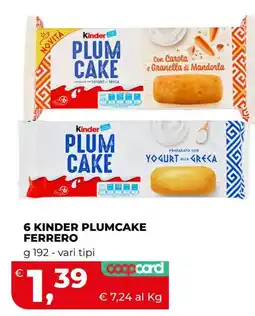 Ipercoop Kinder PLUMCAKE offerta