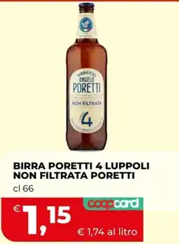 Ipercoop Birra Poretti 4 Luppoli Non Filtrata Poretti offerta
