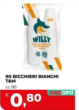 Ipercoop Bicchieri bianchi Willy offerta