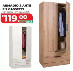 Ipercoop ARMADIO 2 ANTE E 2 CASSETTI offerta