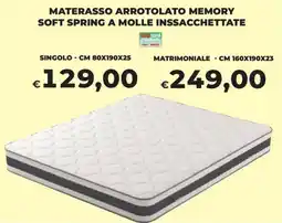 Ipercoop Materasso arrotolato memory soft spring a molle insacchettate offerta