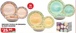 Ipercoop Servizio tavola in ceramica 18 pezzi shadow offerta