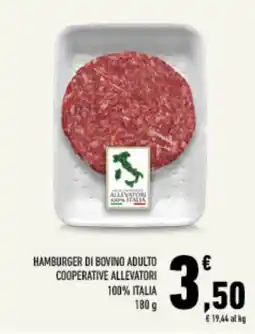 Conad Tuday HAMBURGER DI BOVINO ADULTO COOPERATIVE ALLEVATORI offerta