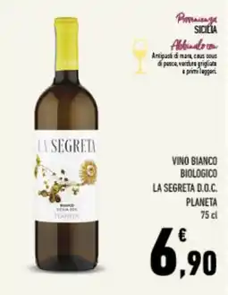 Conad Tuday Vino Bianco Biologico La Segreta D.O.C. Planeta offerta