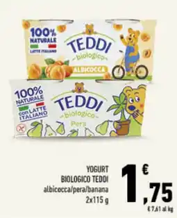 Conad Tuday YOGURT BIOLOGICO TEDDI offerta
