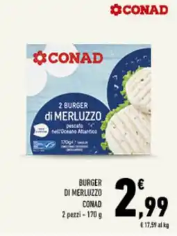 Conad Tuday Burger di Merluzzo CONAD offerta