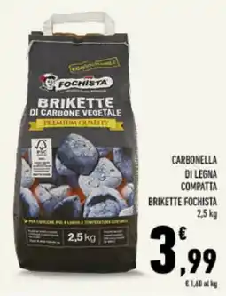 Conad Tuday Brikette di carbone vegetale Fochista offerta