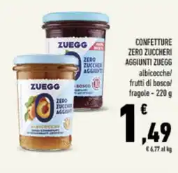 Conad Tuday Confettura zero zuccheri aggiunti Zuegg offerta