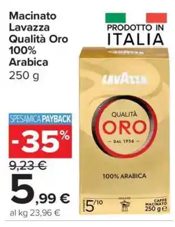Carrefour Macinato Lavazza Qualità Oro 100% Arabica 250 g offerta