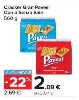 Carrefour Cracker Gran Pavesi Con o Senza Sale offerta