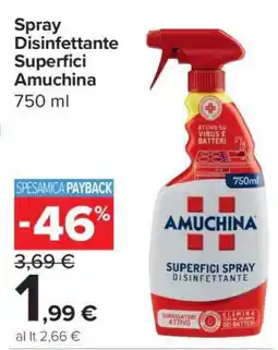 Carrefour Spray Disinfettante Superfici Amuchina offerta