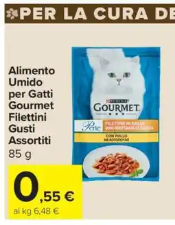 Carrefour Alimento Umido per Gatti Gourmet Filettini Gusti Assortiti offerta