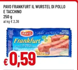 Famila PAVO FRANKFURT IL WURSTEL DI POLLO E TACCHINO offerta