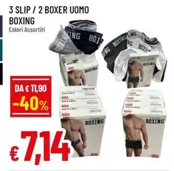 Famila 3 SLIP / 2 BOXER UOMO BOXING offerta