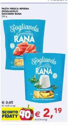 Esselunga Pasta Fresca Ripiena Sfogliavelo Giovanni Rana offerta