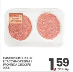 Eurospar HAMBURGER DI POLLO E TACCHINO DESPAR I PRONTI DA CUOCERE 200G offerta