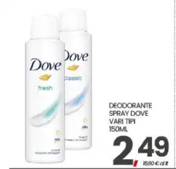 Eurospar DEODORANTE SPRAY DOVE offerta