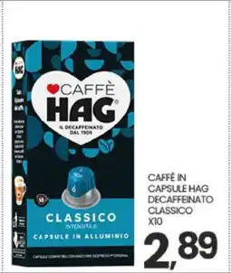 Eurospar CAFFÈ IN CAPSULE HAG DECAFFEINATO CLASSICO X10 offerta