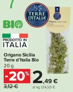 Carrefour Market Origano Sicilia Terre d'Italia Bio offerta