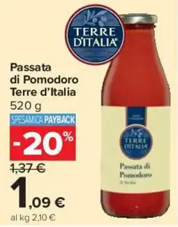 Carrefour Market Passata di Pomodoro Terre d'Italia offerta