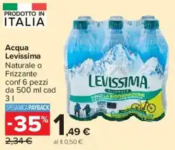 Carrefour Market Acqua Levissima offerta