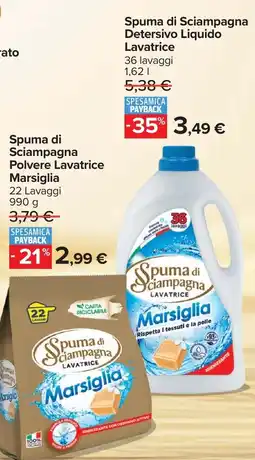 Carrefour Market Spuma di Sciampagna Detersivo Liquido Lavatrice offerta