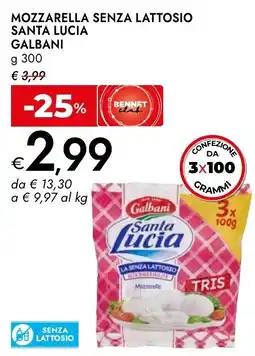 Bennet Mozzarella senza lattosio Santa Lucia Galbani offerta