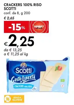 Bennet Crackers 100% Riso Scotti offerta