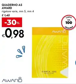 Bennet QUADERNO A5 AWARD offerta