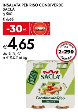 Bennet Insalata per riso condiverde Sacla offerta