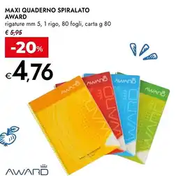 Bennet MAXI QUADERNO SPIRALATO AWARD offerta
