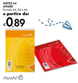 Bennet NOTES A4 AWARD offerta