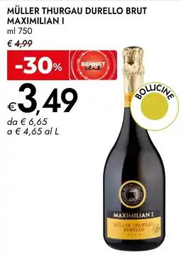 Bennet MÜLLER THURGAU DURELLO BRUT MAXIMILIAN I offerta