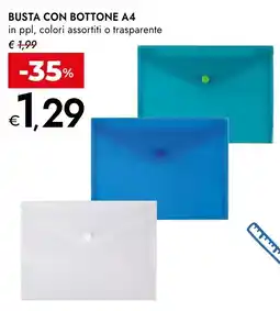 Bennet BUSTA CON BOTTONE A4 offerta