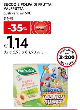 Bennet Succo e polpa di frutta Valfrutta offerta
