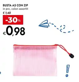 Bennet BUSTA A5 CON ZIP offerta