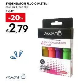 Bennet Evidenziatori fluo o pastel Award offerta