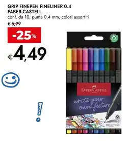 Bennet GRIP FINEPEN FINELINER 0.4 FABER-CASTELL offerta
