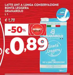 Bennet Latte UHT a lunga conservazione Bontà Leggera Granarolo offerta