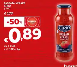 Bennet Passata verace Cirio offerta
