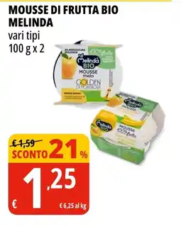 Tigros Mousse di frutta bio Melinda offerta