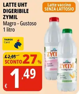 Tigros Latte UHT Digeribile Zymil offerta