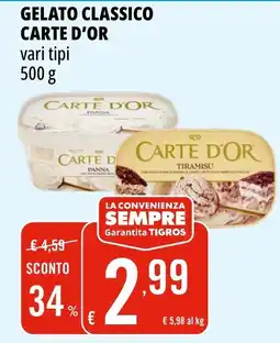 Tigros Gelato classico Carte d'Or offerta