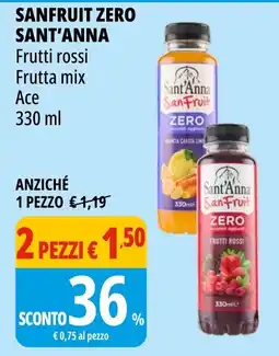 Tigros Sanfruit Zero Sant'Anna Frutti rossi offerta