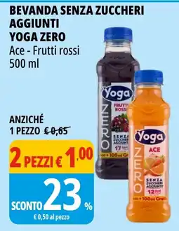 Tigros Beveranda senza zuccheri aggiunti Yoga Zero Ace - Frutti rossi offerta