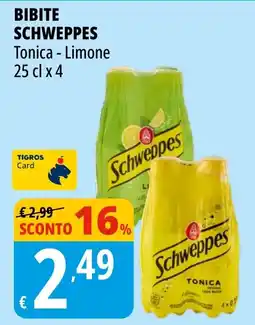 Tigros Schweppes Tonica - Limone offerta