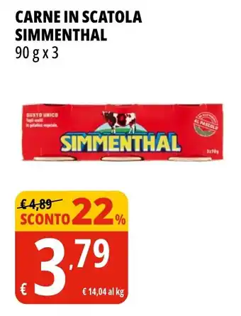 Tigros CARNE IN SCATOLA SIMMENTHAL offerta