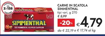 Bennet CARNE IN SCATOLA SIMMENTHAL offerta