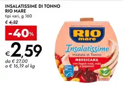 Bennet Insalatissime di Tonno RIO mare offerta