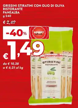 Bennet Grissini stiratini con olio di oliva Ristorante Panealba offerta